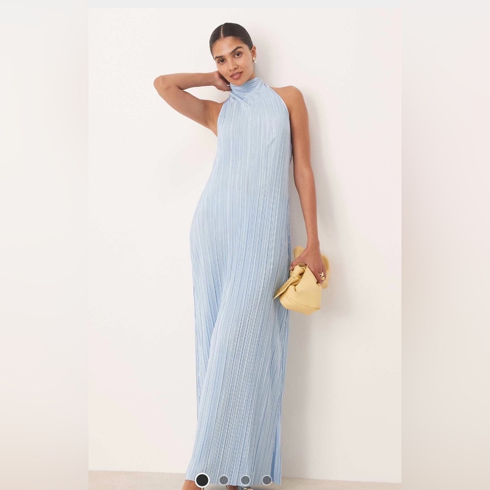 Asos Blue Halter Maxi Dress